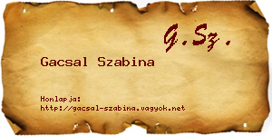 Gacsal Szabina névjegykártya